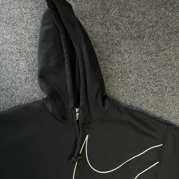 Nike Therma-Fit Hoodie Mens Small Black Sweatshirt Jacket Big Swoosh Just Do It - Picture 4 of 16